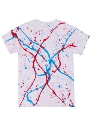 RED/ WHITE/ BLUE Dyenomite 200SL splatter t-shirt
