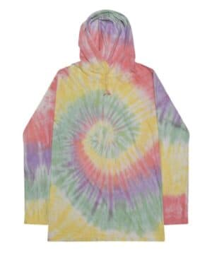 ZEN RAINBOW Colortone 2777 tie-dyed hooded long sleeve t-shirt