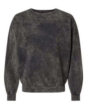 BLACK MINERAL WASH 845MW premium fleece mineral wash crewneck sweatshirt