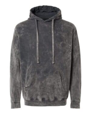 GREY MINERAL WASH 854MW premium fleece mineral wash hooded sweatshirt