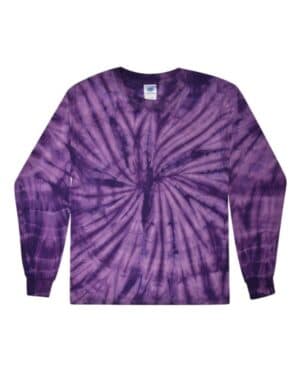 SPIDER PURPLE Colortone 2000Y youth tie-dyed long sleeve t-shirt