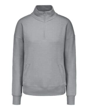 HEATHER GREY W20189 women's cloud fleece quarter-zip sweatshirt