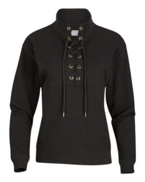 BLACK Boxercraft BW5401 women's lace up pullover