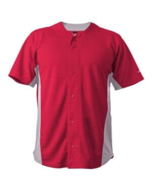 RED/ GREY/ WHITE Alleson athletic 566BFJ crush full button baseball jersey