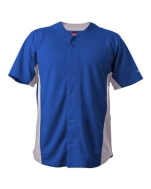 ROYAL/ GREY Alleson athletic 566BFJ crush full button baseball jersey
