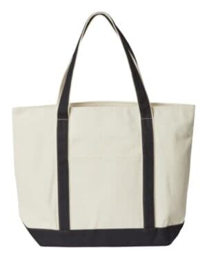 NATURAL/ BLACK Liberty bags 8873 xl zippered cotton canvas resort tote