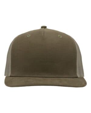 DARK OLIVE GREEN/ KHAKI Sportsman SP1550 modern five-panel trucker fit cap