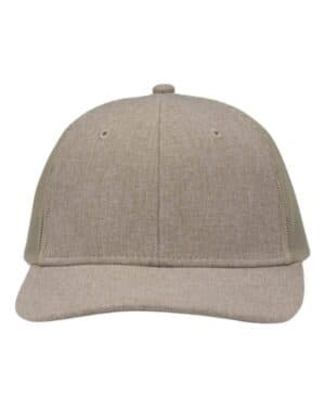 KHAKI HEATHER/ KHAKI Sportsman SP1650 modern six-panel trucker fit cap