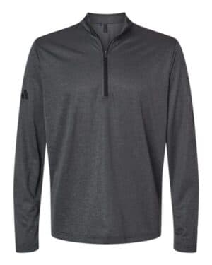BLACK MELANGE Adidas A593 space dyed quarter-zip pullover