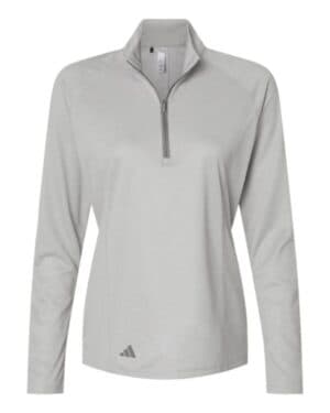 GREY ONE HEATHER Adidas A594 women's space dyed quarter-zip pullover