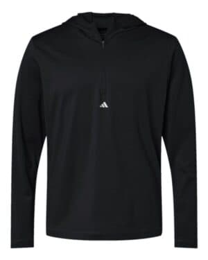 BLACK A596 lightweight performance quarter-zip hooded pullover