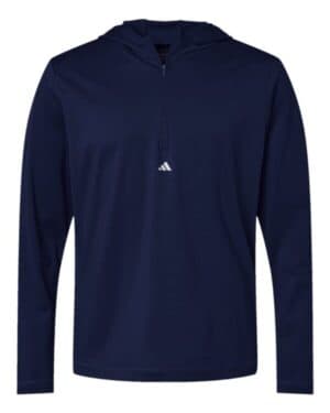 COLLEGIATE NAVY A596 lightweight performance quarter-zip hooded pullover