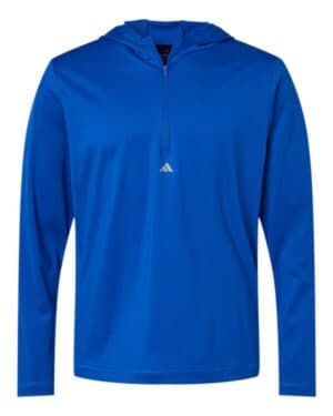 COLLEGIATE ROYAL A596 lightweight performance quarter-zip hooded pullover