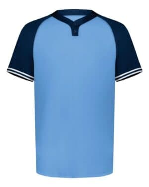 COLUMBIA BLUE/ NAVY Augusta sportswear 6905 cutter henley jersey