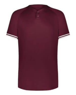 MAROON/ WHITE Augusta sportswear 6905 cutter henley jersey