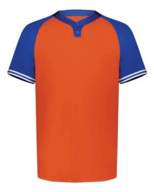 ORANGE/ ROYAL Augusta sportswear 6906 youth cutter henley jersey