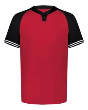 SCARLET/ BLACK Augusta sportswear 6906 youth cutter henley jersey
