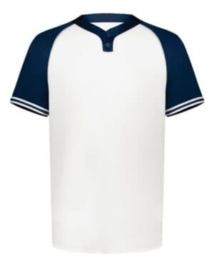 WHITE/ NAVY Augusta sportswear 6906 youth cutter henley jersey