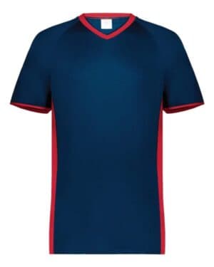 NAVY/ SCARLET Augusta sportswear 6907 cutter v-neck jersey