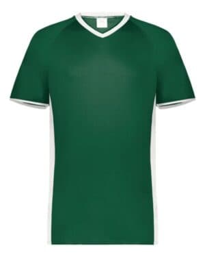 DARK GREEN/ WHITE Augusta sportswear 6908 youth cutter v-neck jersey