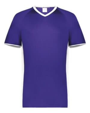 PURPLE/ WHITE Augusta sportswear 6908 youth cutter v-neck jersey