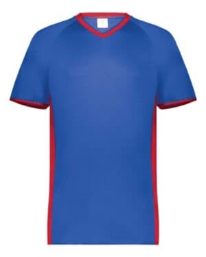 ROYAL/ SCARLET Augusta sportswear 6908 youth cutter v-neck jersey
