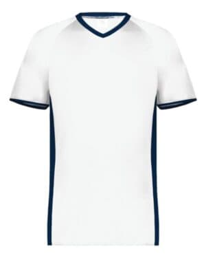 WHITE/ NAVY Augusta sportswear 6908 youth cutter v-neck jersey