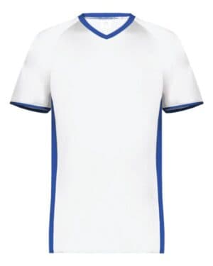 WHITE/ ROYAL Augusta sportswear 6908 youth cutter v-neck jersey