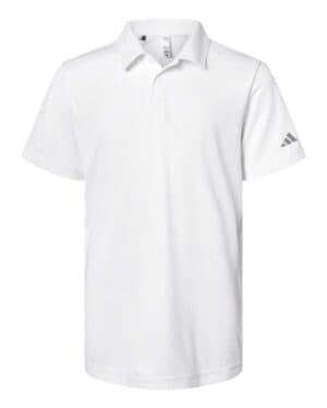 WHITE Adidas A4000 youth performance polo