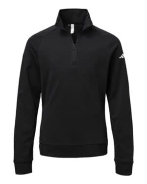 BLACK Adidas A4001 youth quarter-zip pullover