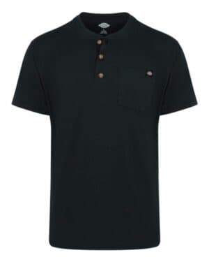 BLACK Dickies WS51 heavyweight traditional short sleeve henley
