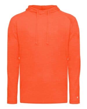 BURNT ORANGE HEATHER 4905 tri-blend surplice hooded long sleeve t-shirt