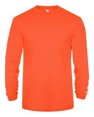 BURNT ORANGE HEATHER Badger 4944 triblend performance long sleeve t-shirt