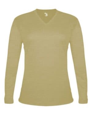 VEGAS GOLD HEATHER Badger 4964 women's tri-blend long sleeve t-shirt