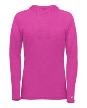 4965 women's tri-blend surplice long sleeve hooded t-shirt