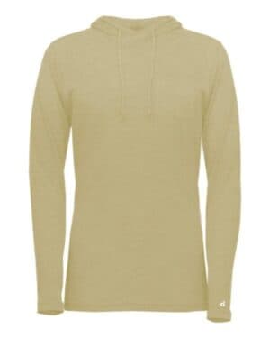 VEGAS GOLD HEATHER 4965 women's tri-blend surplice long sleeve hooded t-shirt