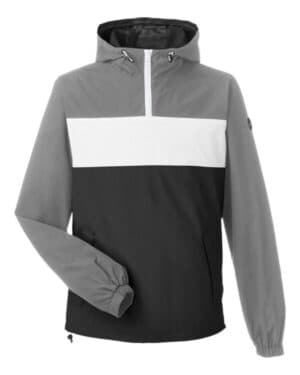 GRAPHITE/ WHITE/ BLACK Nautica N17174 windward anorak hooded quarter-zip jacket