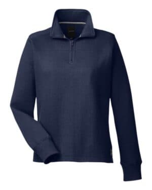 NAVY N17397 women's anchor fleece quarter-zip sweatshirt