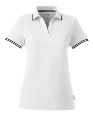WHITE Nautica N17168 women's deck polo
