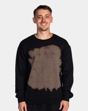 GIZA 681BW essential fleece bleach wash crewneck sweatshirt