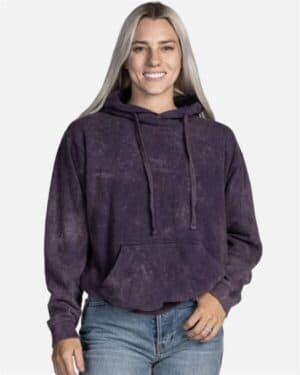 854MW premium fleece mineral wash hooded sweatshirt