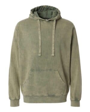 KALE 854MW premium fleece mineral wash hooded sweatshirt