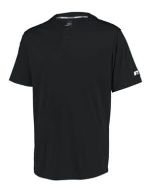 BLACK Russell athletic 3R7X2B youth performance two-button solid jersey