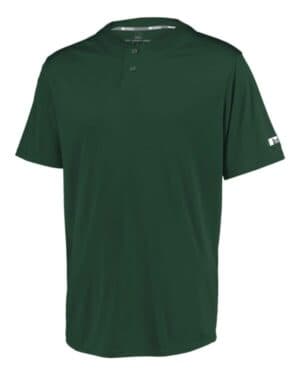 DARK GREEN Russell athletic 3R7X2B youth performance two-button solid jersey