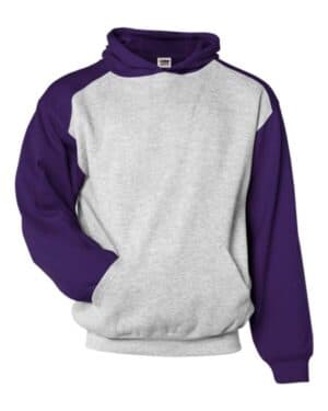 OXFORD/ PURPLE 2449 youth sport athletic fleece hooded sweatshirt