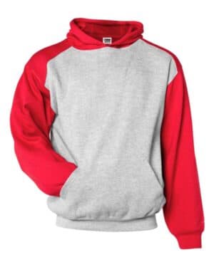 OXFORD/ RED 2449 youth sport athletic fleece hooded sweatshirt