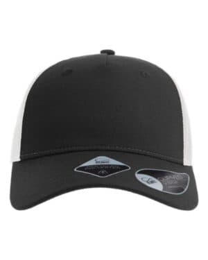 BLACK/ WHITE Atlantis headwear ZION sustainable five-panel trucker cap