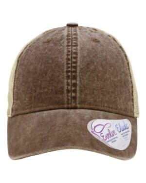 CHOCOLATE/ FAWN/ KHAKI Infinity her TESS women's washed mesh-back cap