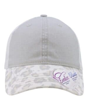 GREY/ SNOW LEOPARD/ WHITE Infinity her JANET women's printed visor with mesh back cap