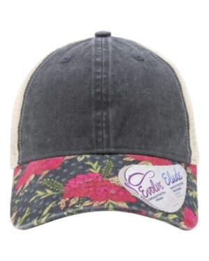 BLACK/ FLORAL/ KHAKI Infinity her JANET women's printed visor with mesh back cap